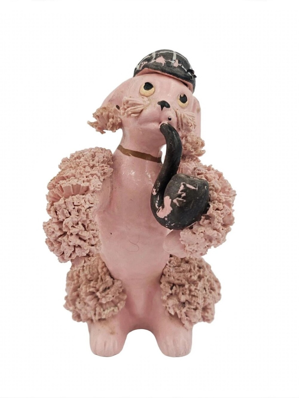 Vintage Pink Spaghetti Poodle Papa Pipe Ball Cap Napco Japan 1950s Daddy Figurin